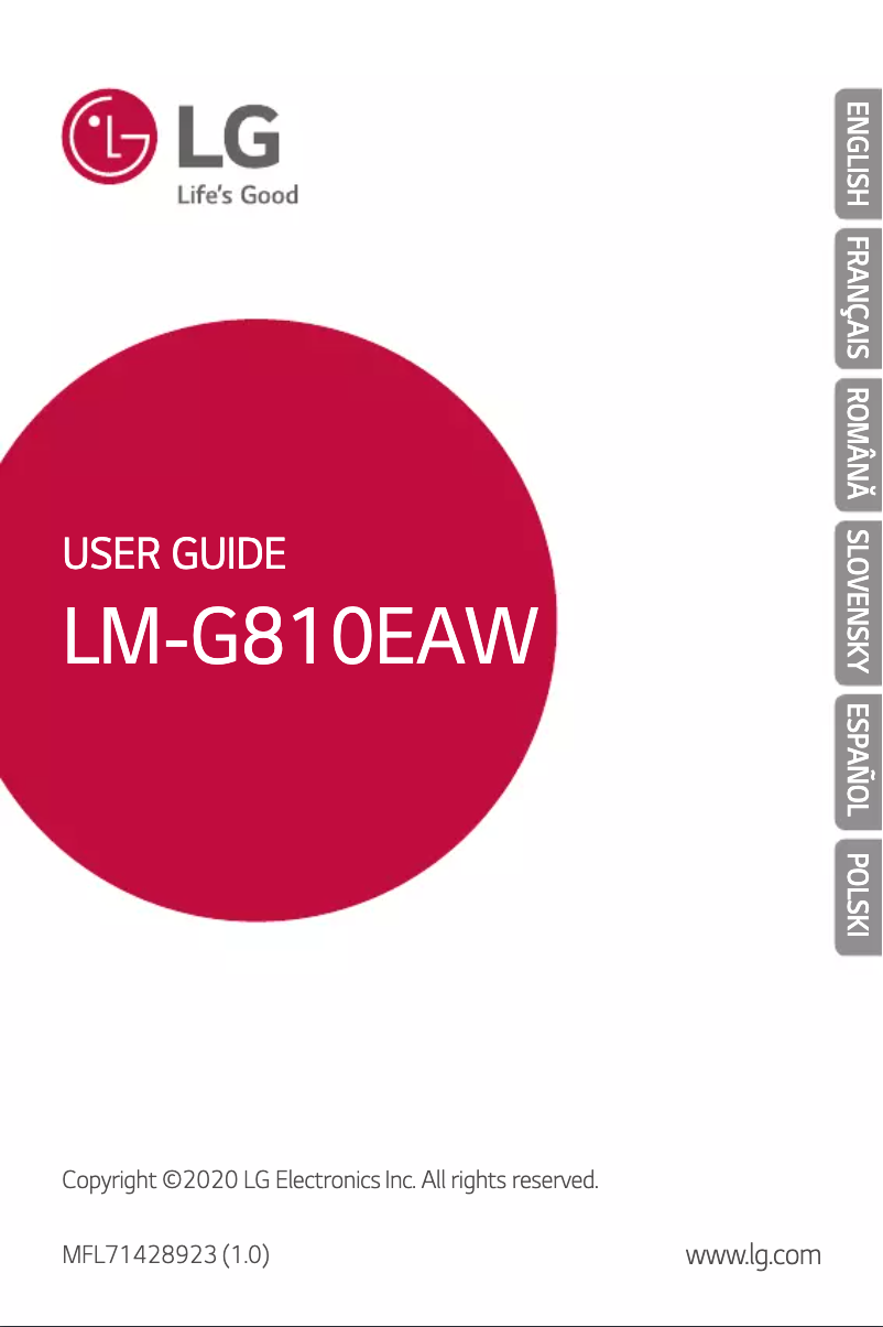 Page 1 of the manual User Manual LG G8 ThinQ