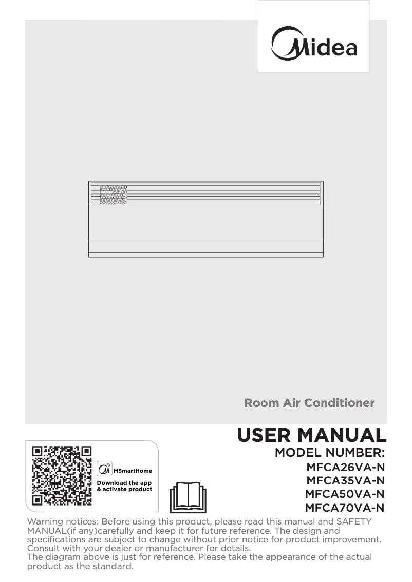 Page 1 of the manual User Manual Midea MFCA26VA-N