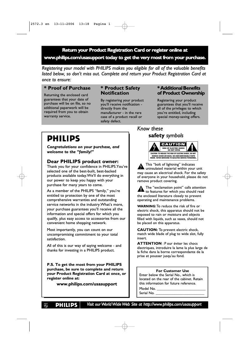 Page 1 of the manual User Manual Philips 47PF9441D