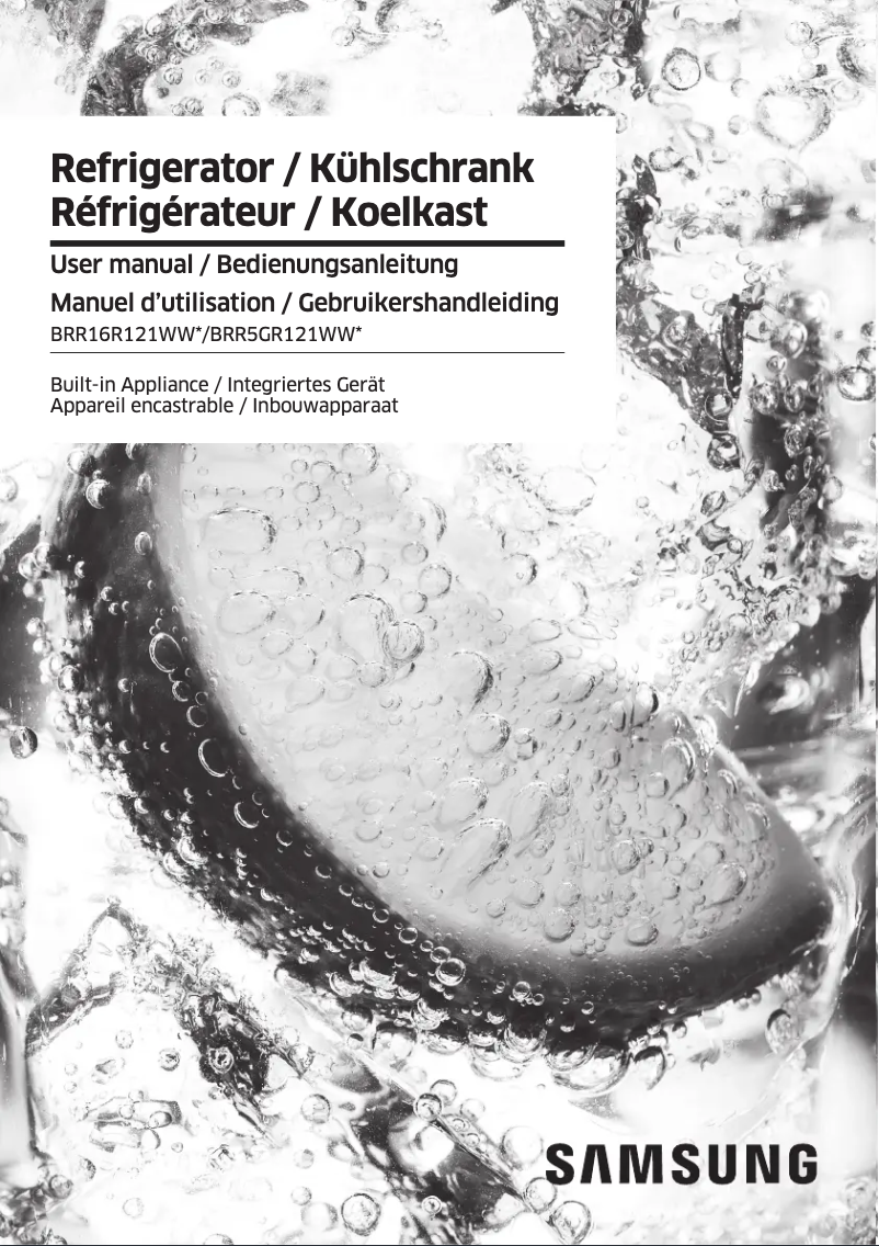 First page image of the manual for BRR16R121WW/EG