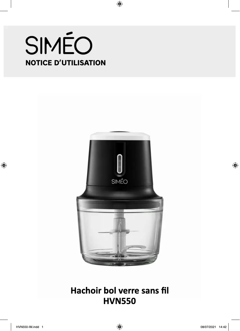 Image de la première page du manuel de l'appareil HVN550
