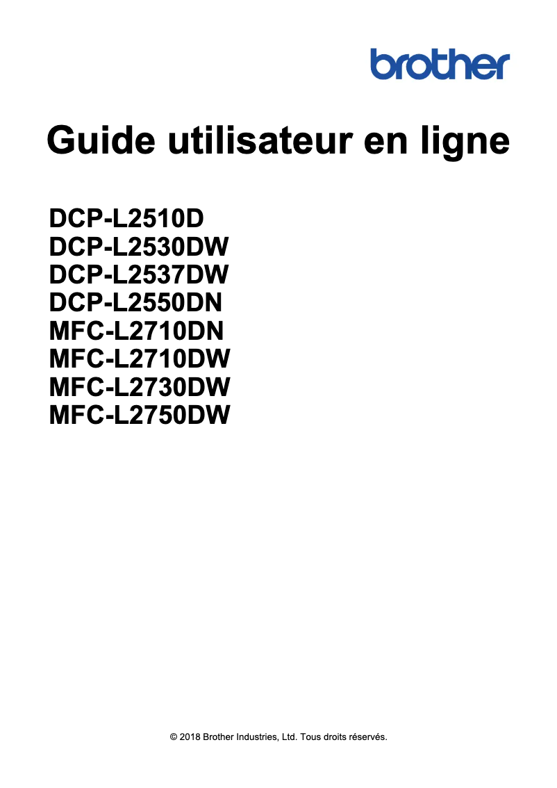 Page 1 of the manual User Manual Brother DCP-L2530DW