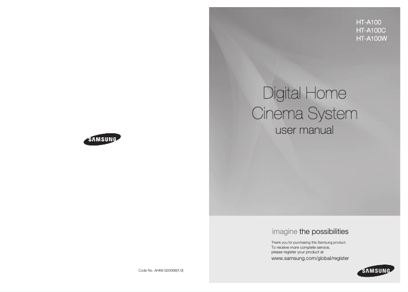 Page 1 of the manual User Manual Samsung HT-A100CT