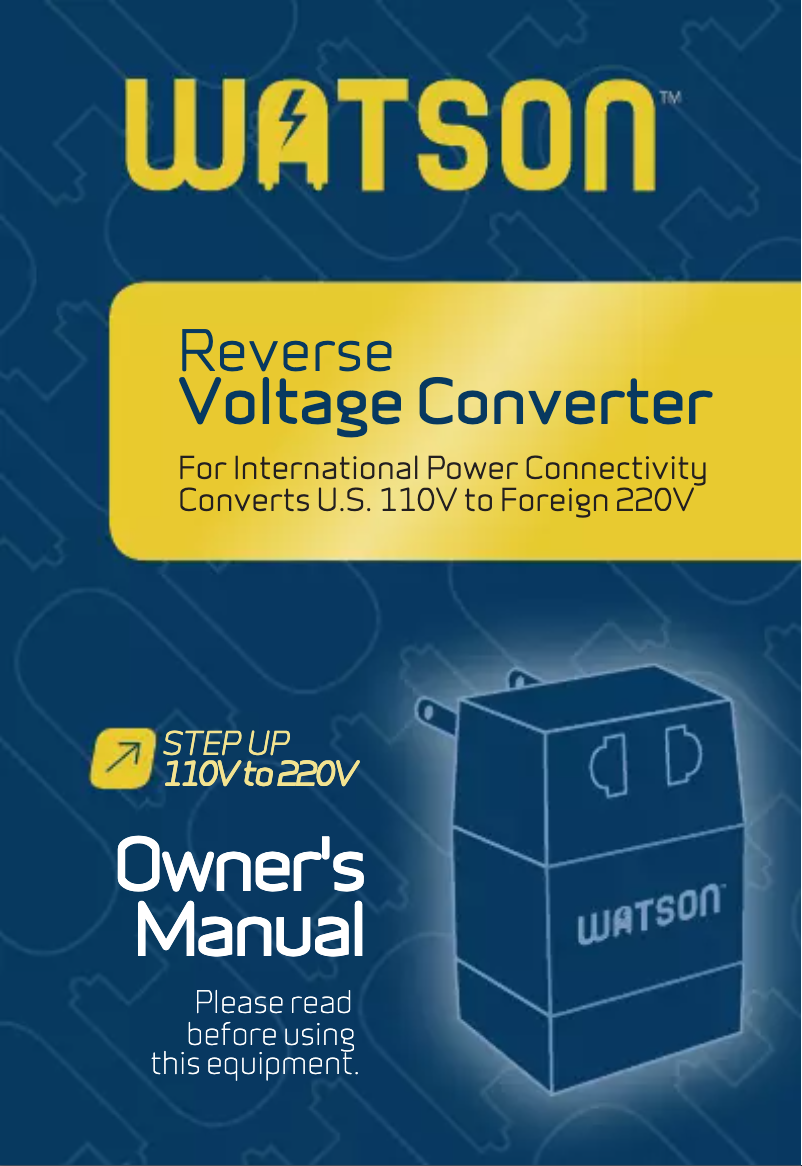 Page 1 of the manual User Manual Watson VC-SU50