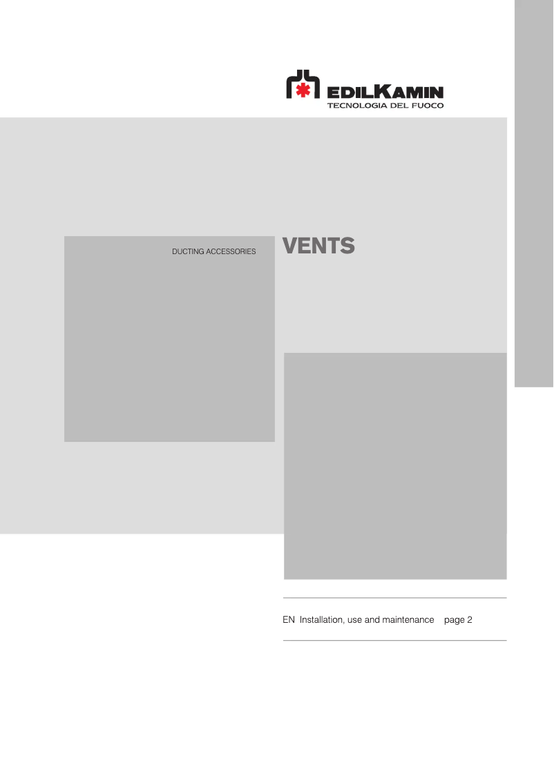 First page image of the manual for VENTS