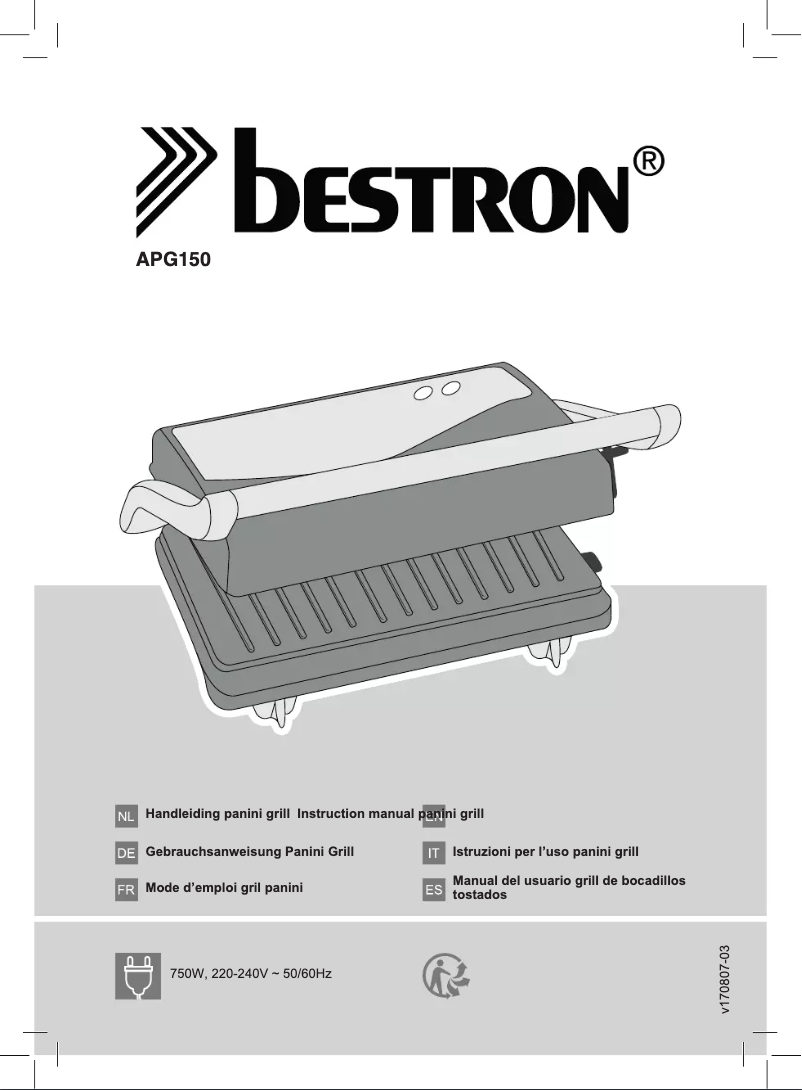 Page 1 of the manual User Manual Bestron APG150
