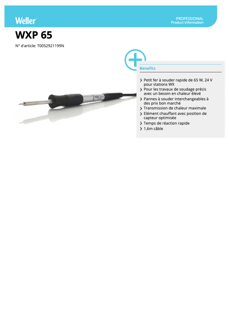 First page image of the manual for WXP 65