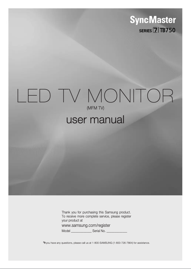 Page 1 of the manual User Manual Samsung T27B750