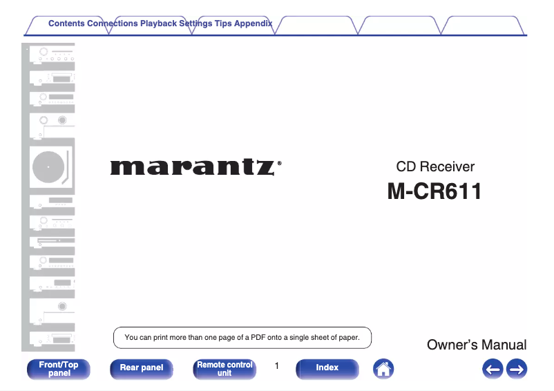 Page 1 of the manual User Manual Marantz M-CR611