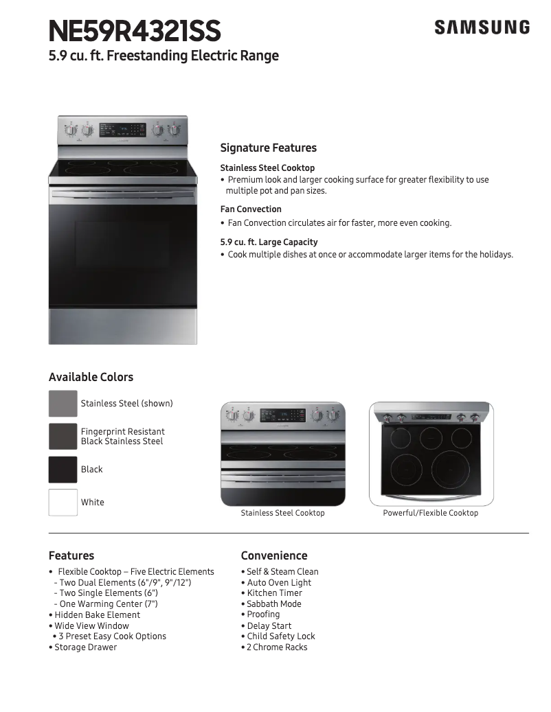 First page image of the manual for NE59T4321SW