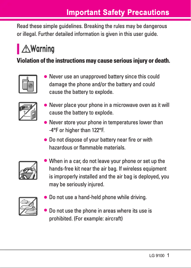 First page image of the manual for CX9100