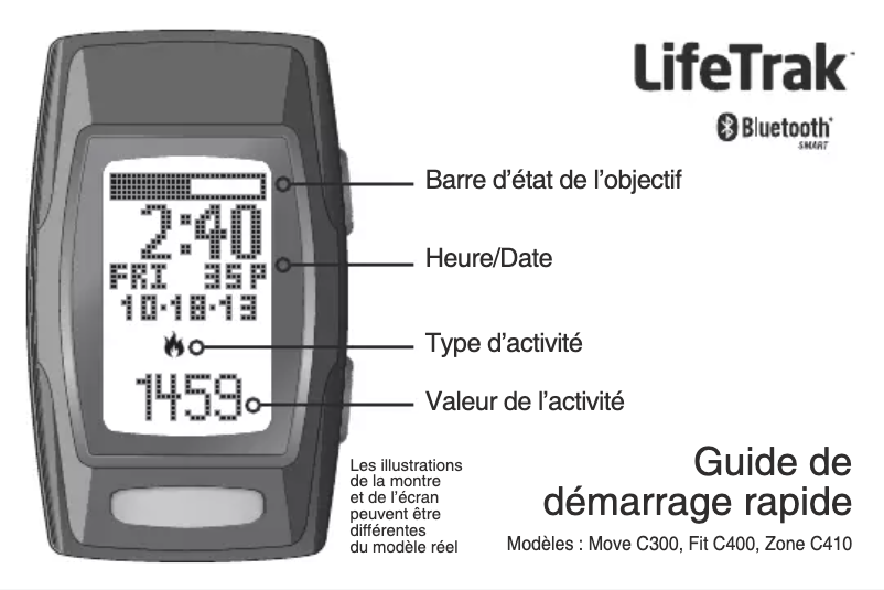 Page 1 of the manual User Manual LifeTrak Zone C410
