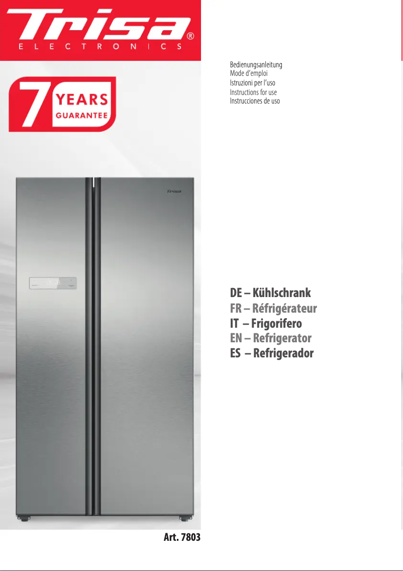 Page 1 of the manual User Manual Trisa 7803