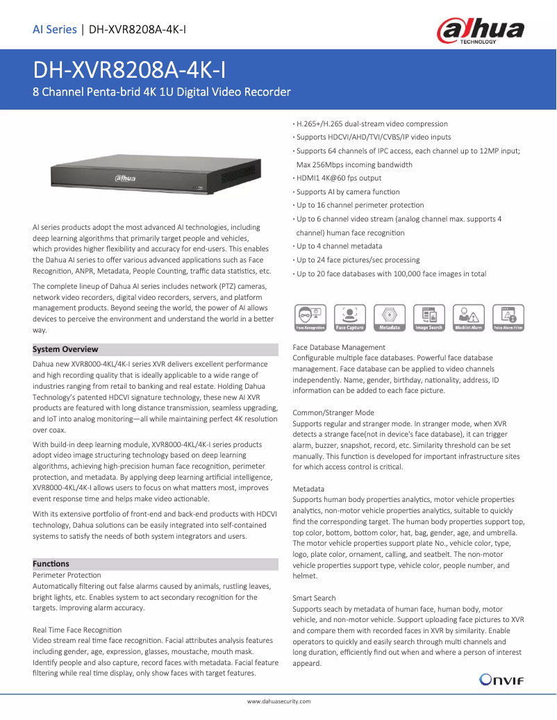 First page image of the manual for XVR8208A-4K-I