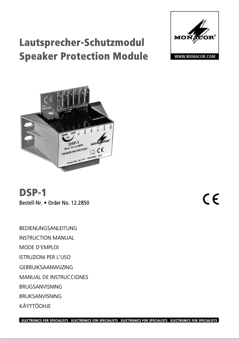 First page image of the manual for DSP-1
