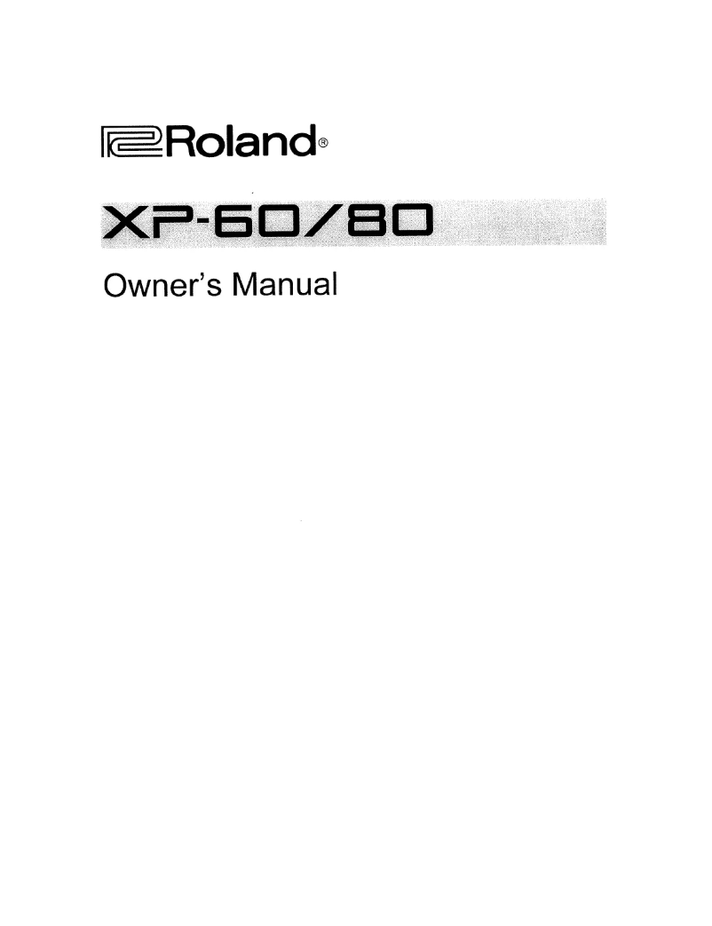 Page 1 of the manual User Manual Roland XP-60