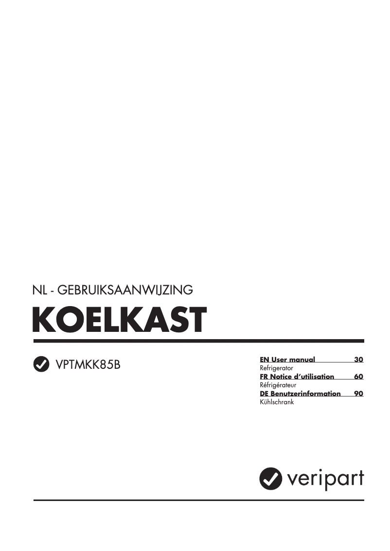 First page image of the manual for VPTMKK85B