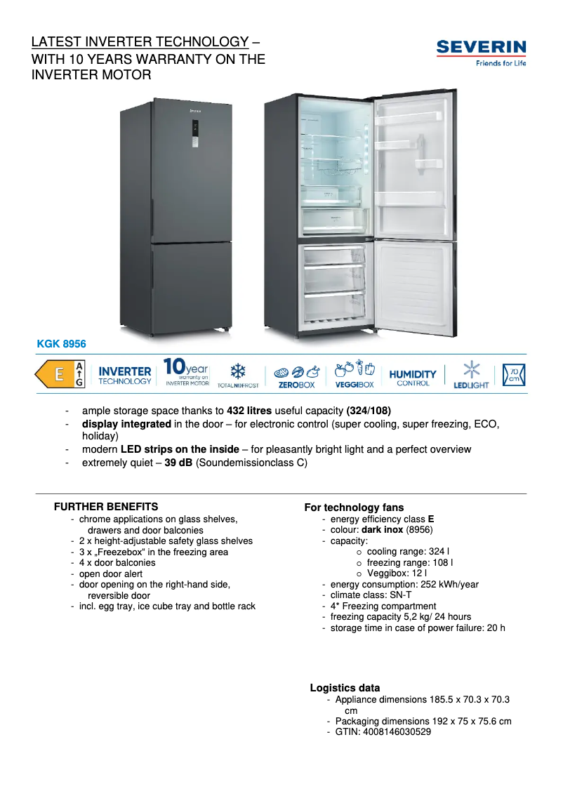 First page image of the manual for KGK 8956