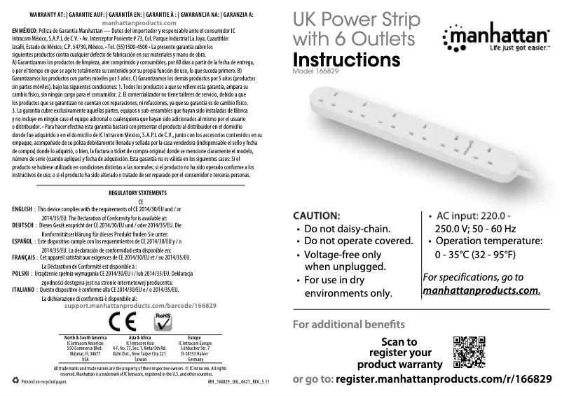 First page image of the manual for 166829