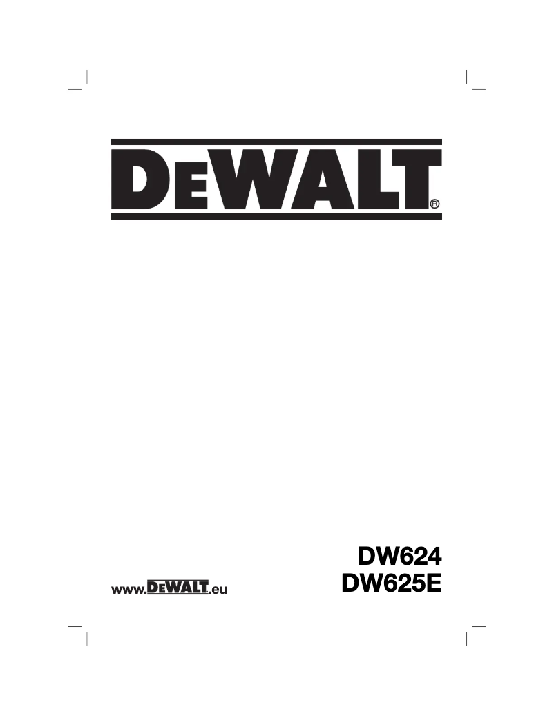 Page 1 of the manual User Manual DeWalt DW625E