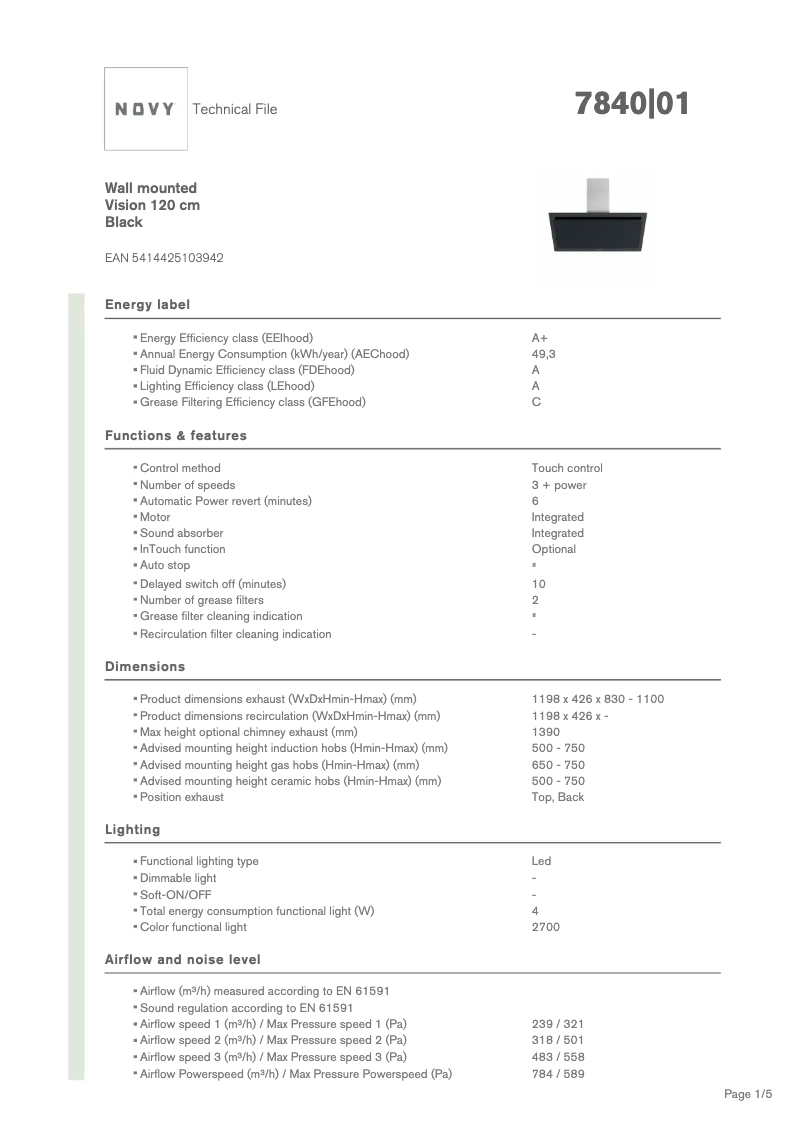 First page image of the manual for Vision 7840