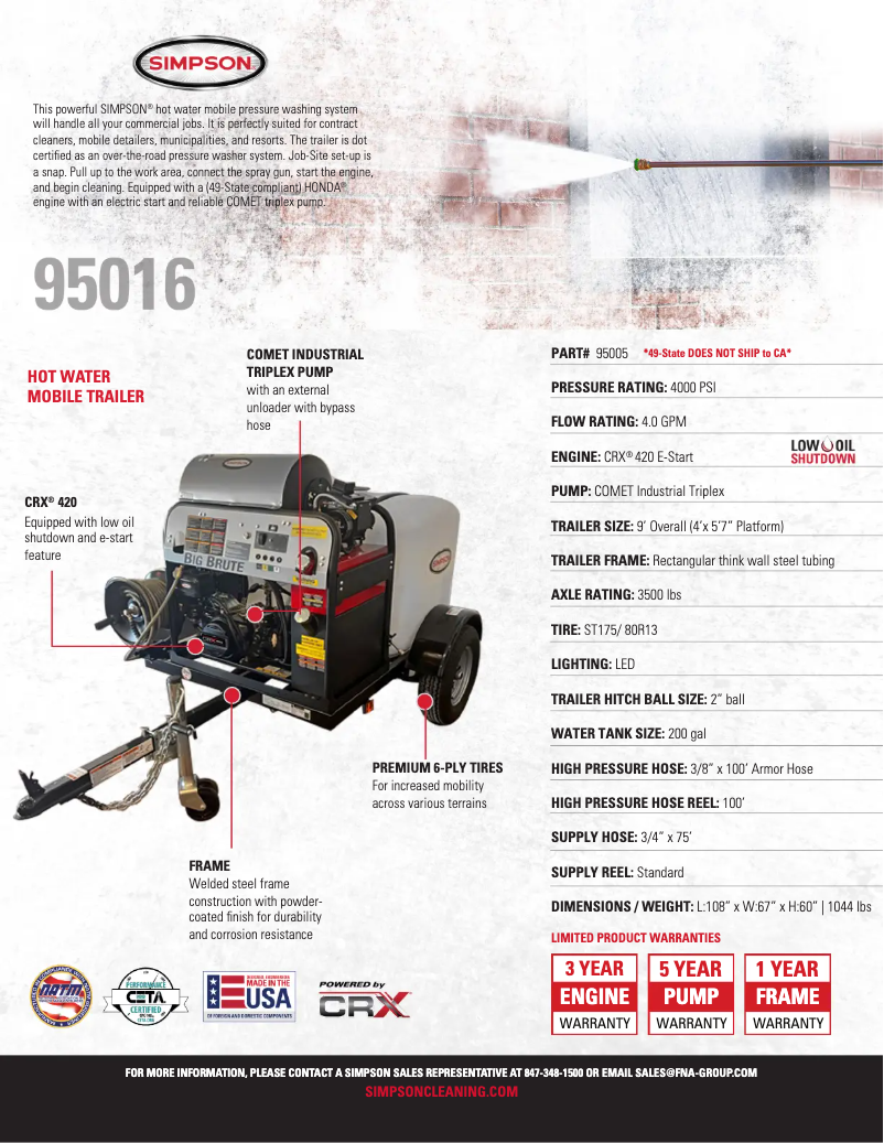 First page image of the manual for 95016