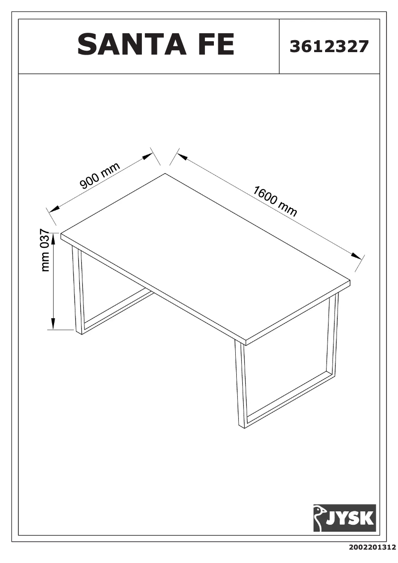 First page image of the manual for Santa Fe (90x160x73)