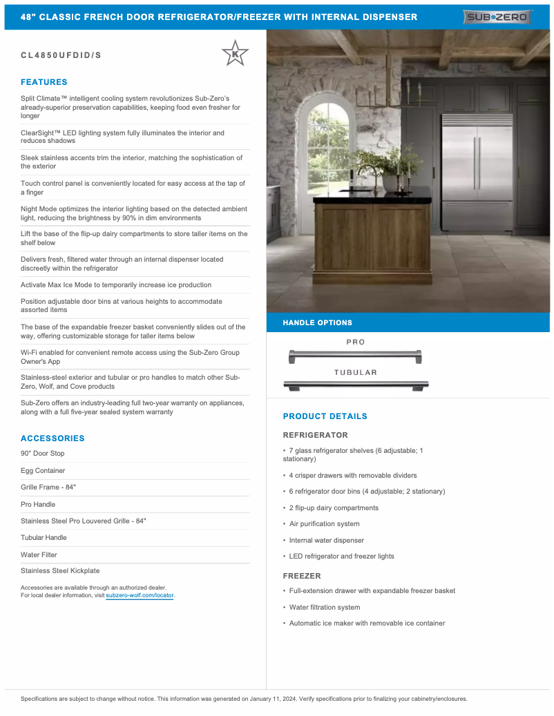 First page image of the manual for CL4850UFDID