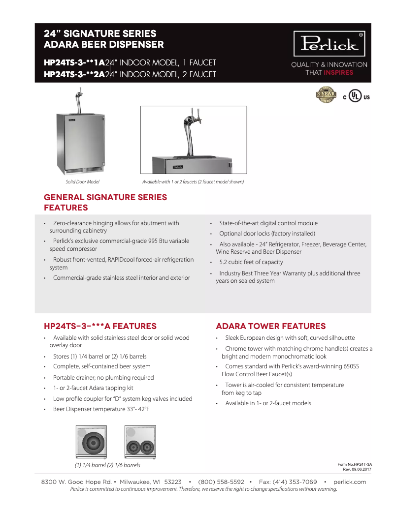 First page image of the manual for HP24TS-3-1L-2A
