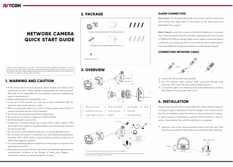 Page 1 of the manual User Manual Avycon AVC-BHN51AVT-AI-SL