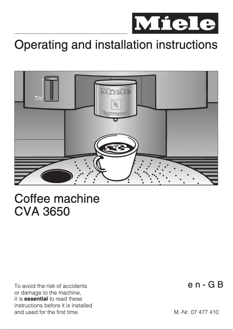 First page image of the manual for CVA 3650