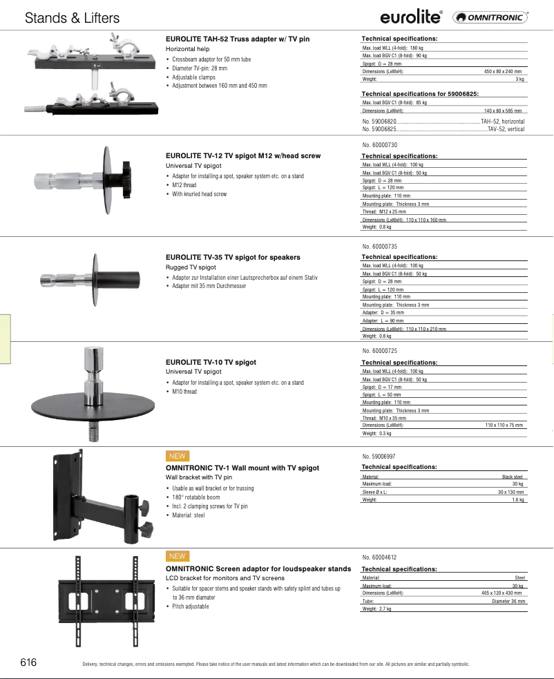 Page 1 of the manual Catalogue Eurolite TV-12