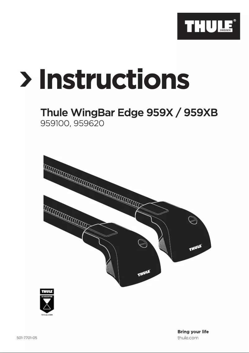 Page 1 of the manual User Manual Thule WingBar Edge 9593