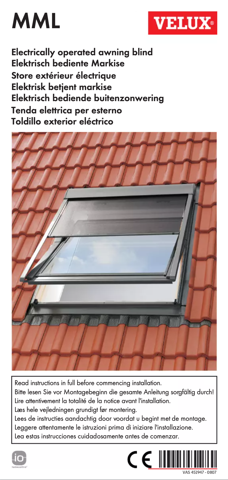 Page 1 of the manual User Manual Velux MML