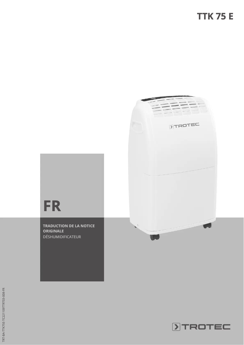 First page image of the manual for TTK 75 E