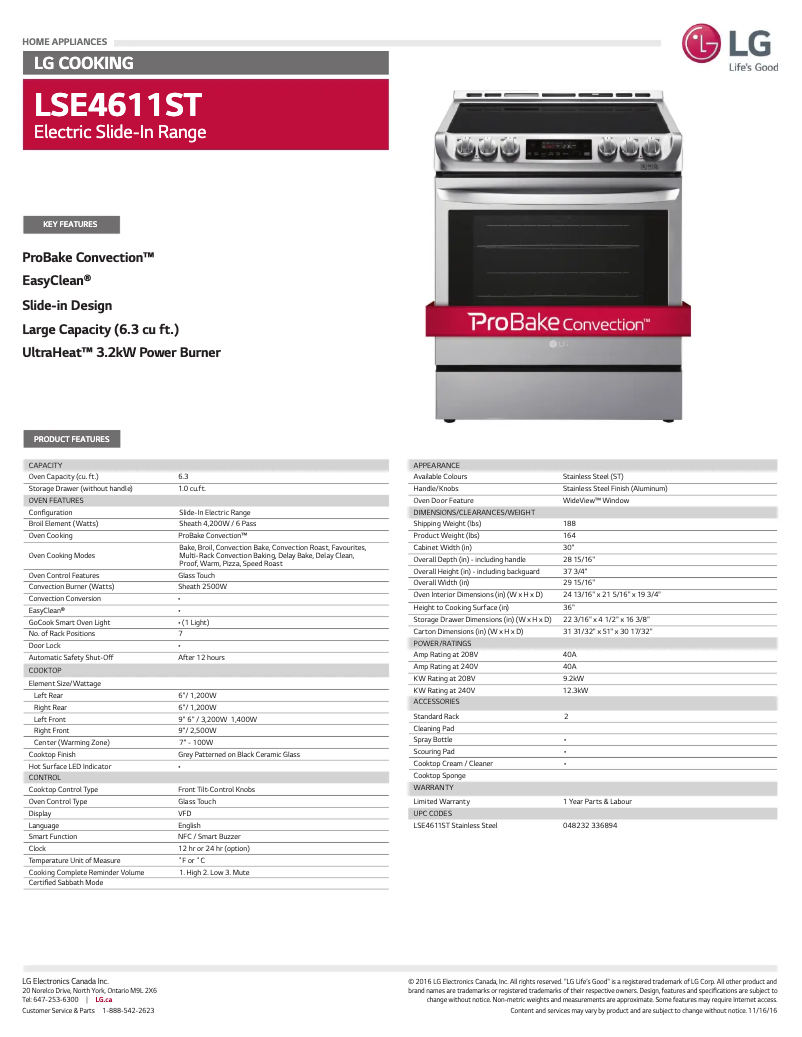 First page image of the manual for LSE4611ST
