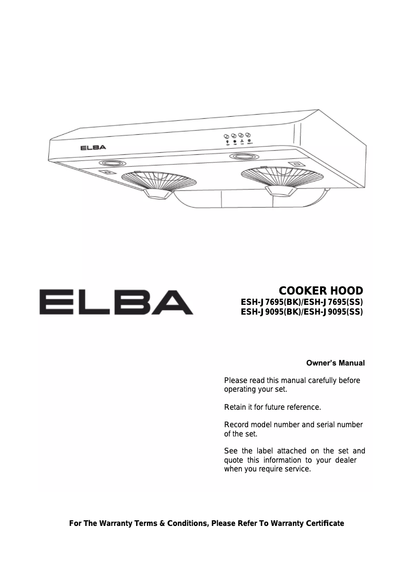 Page 1 of the manual User Manual Elba ESH-J7695(BK)