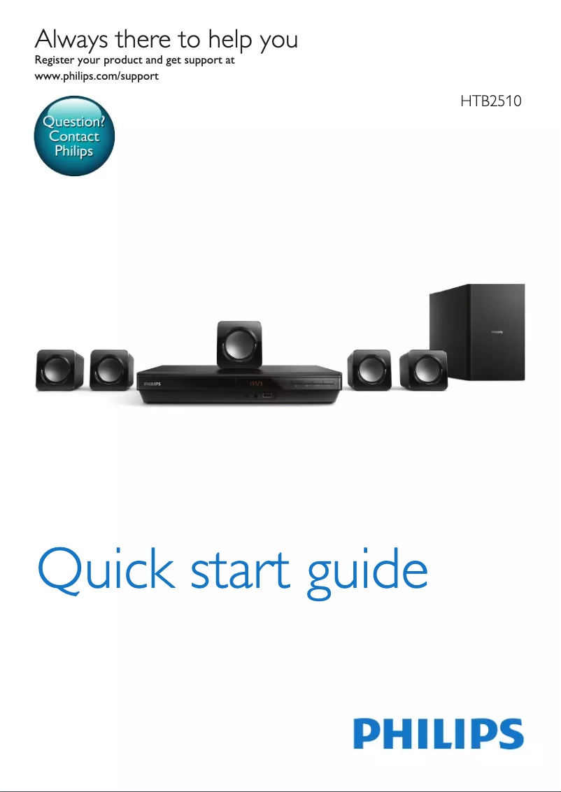 Page 1 of the manual Quick Start Guide Philips HTB2510