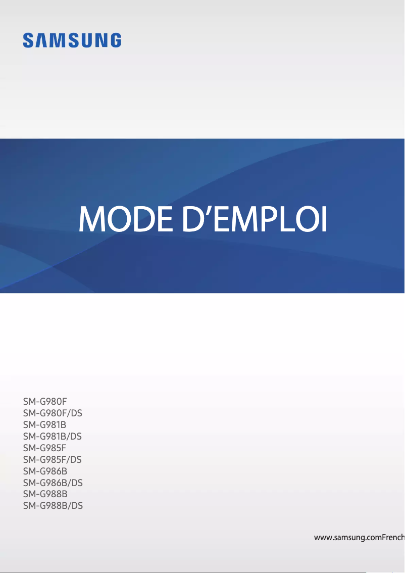 First page image of the manual for Galaxy S20 FE 5G