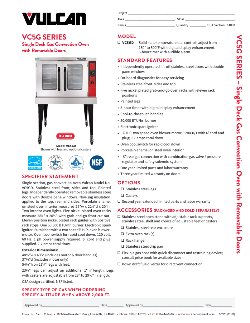 First page image of the manual for VC5GD