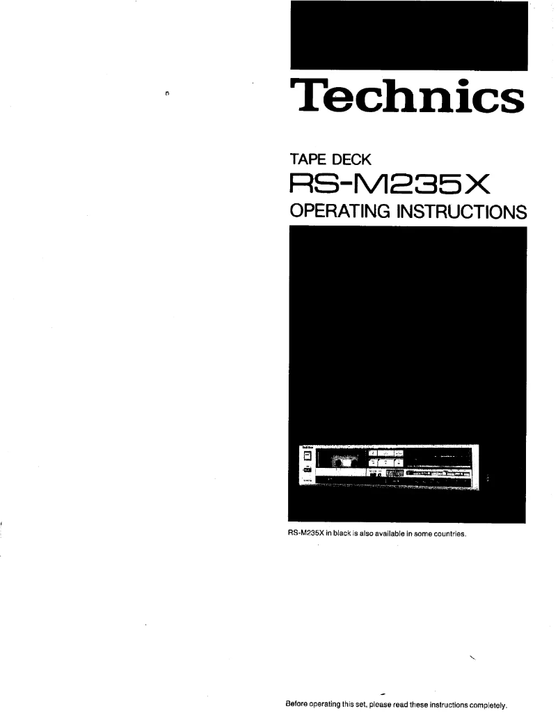 Page 1 of the manual User Manual Technics RS-M235