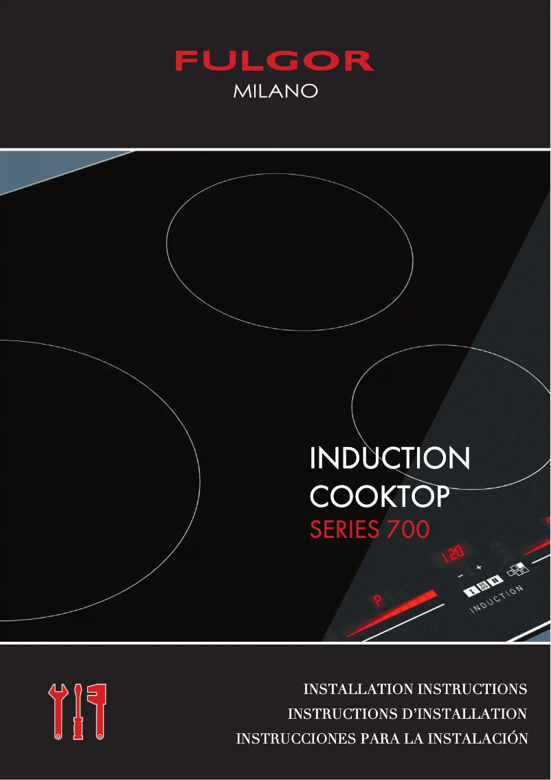 Page 1 of the manual Installation Guide Fulgor Milano F7IT30S1