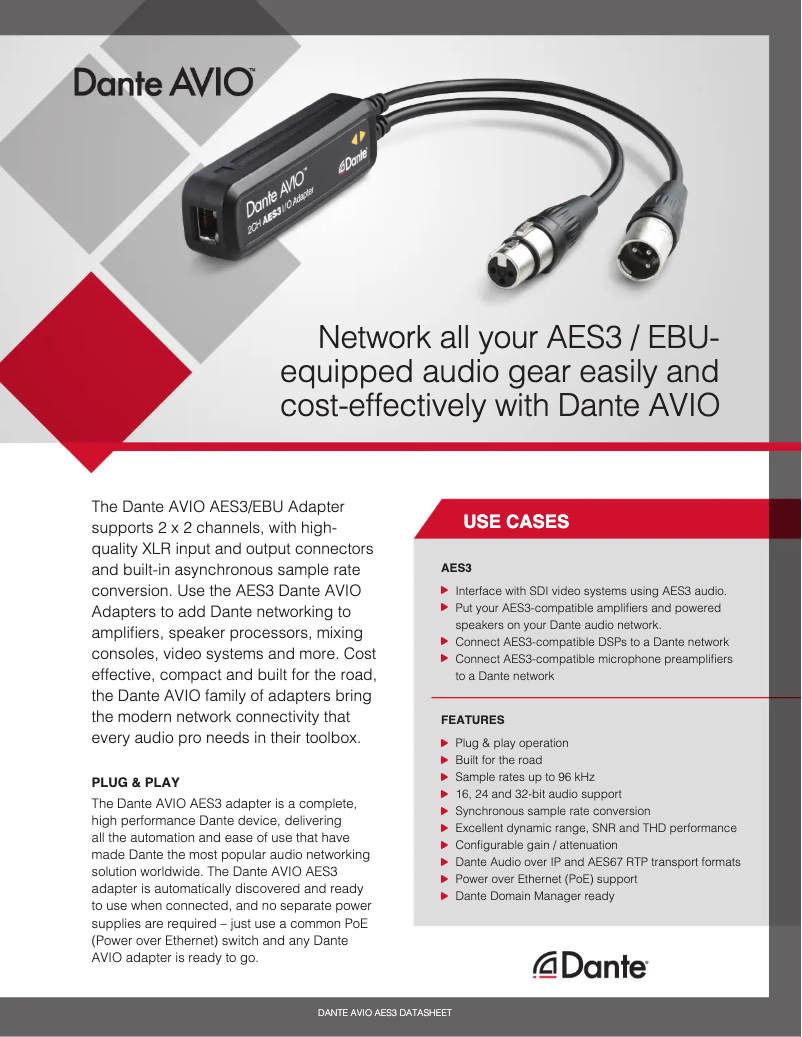 First page image of the manual for ADP-AES3-2X2