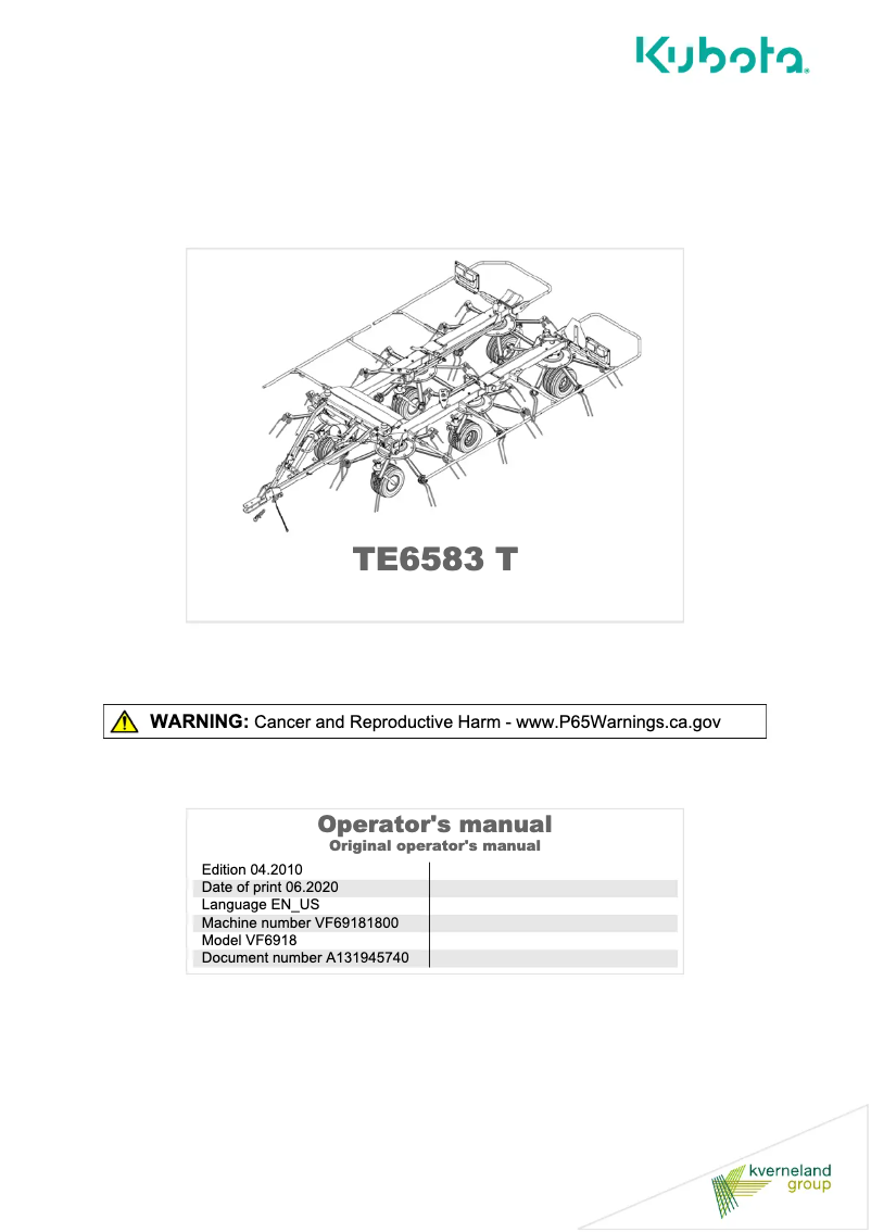 Image de la première page du manuel de l'appareil TE6583 T