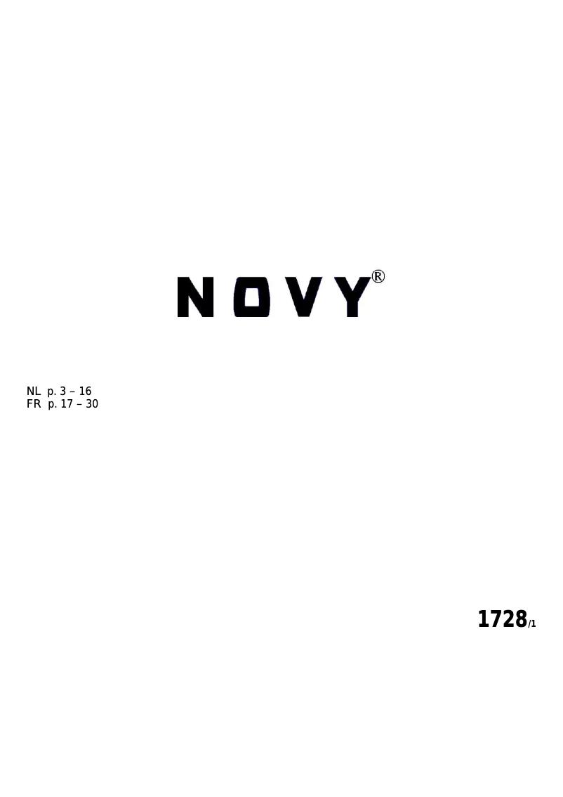 Page 1 of the manual User Manual Novy 1728