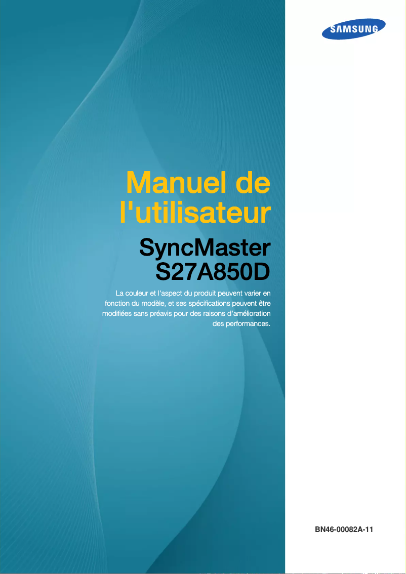 Page 1 of the manual User Manual Samsung SyncMaster S27A850D