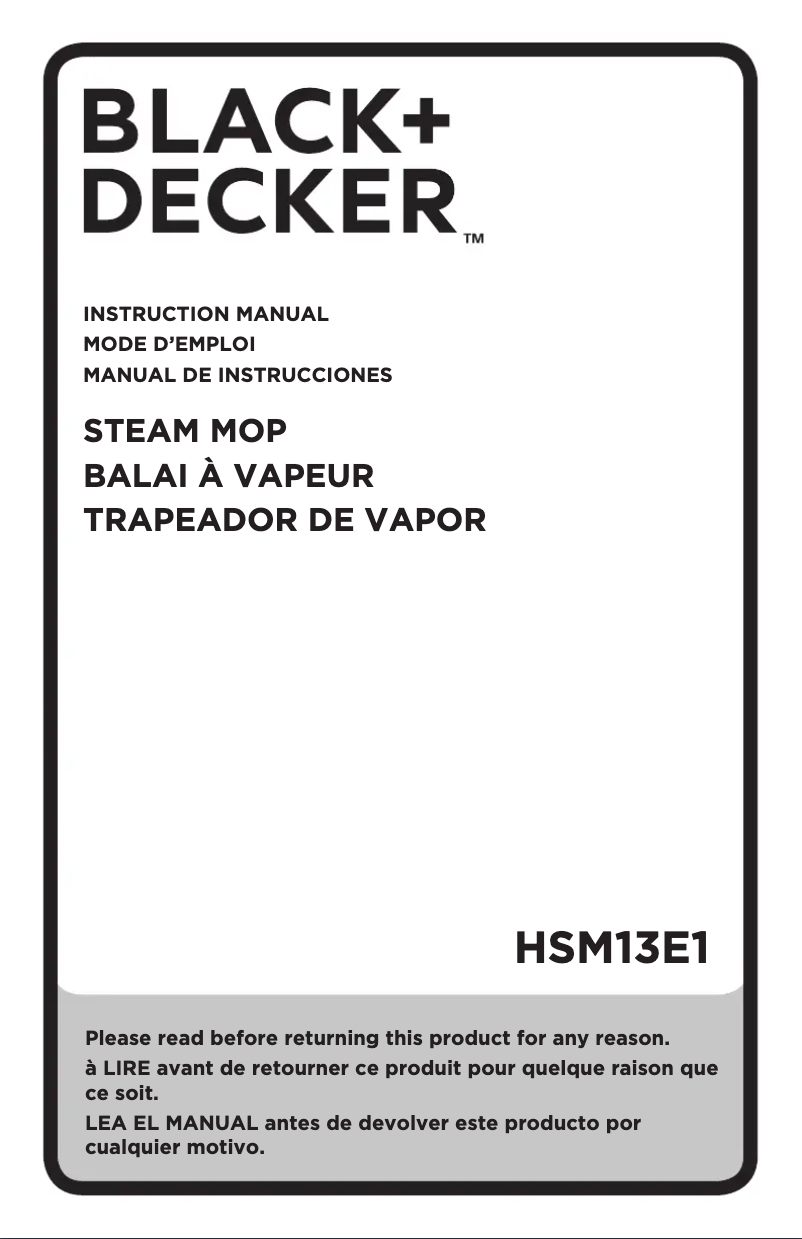 Page 1 of the manual User Manual Black & Decker HSM13E1