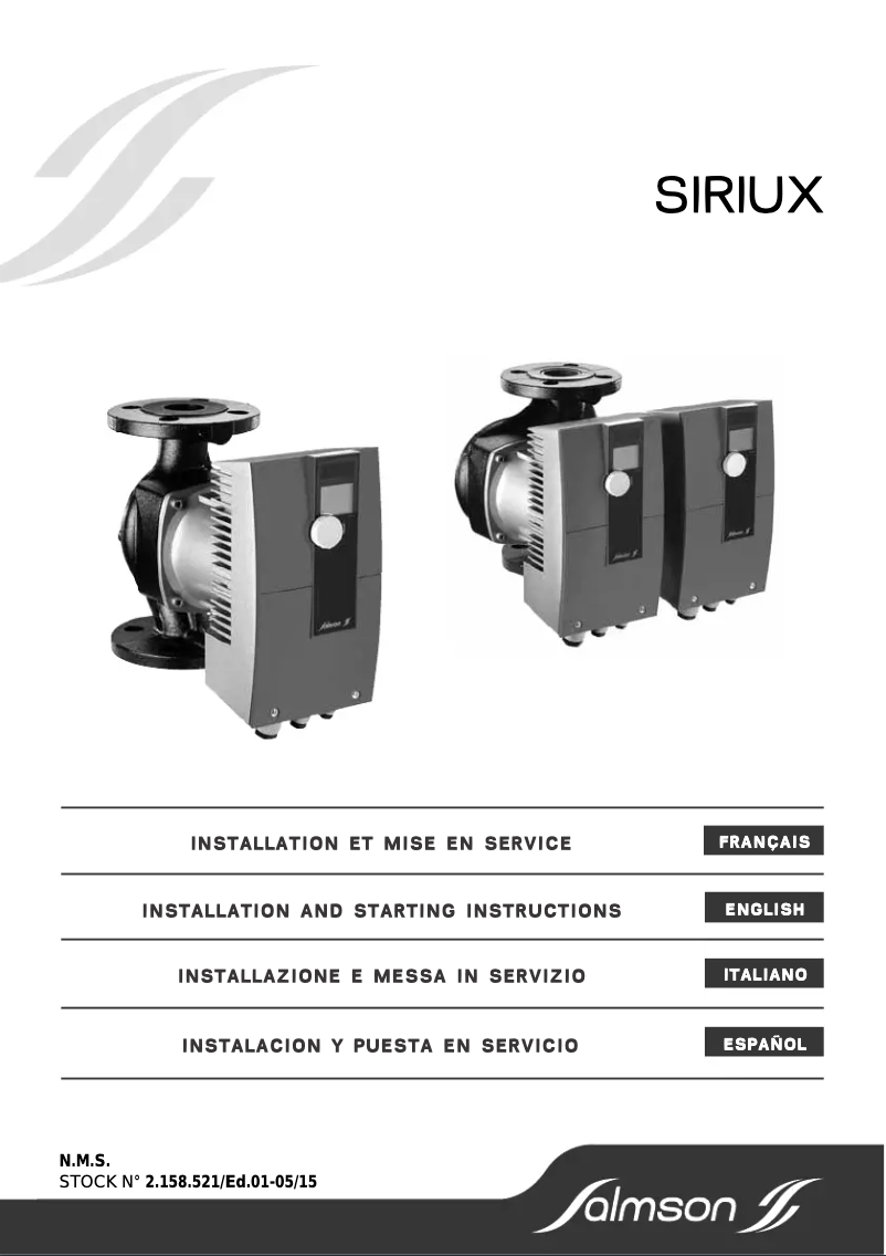 First page image of the manual for Siriux