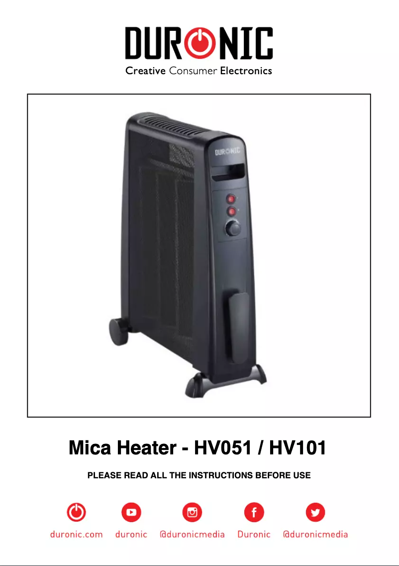 Page 1 of the manual User Manual Duronic HV101