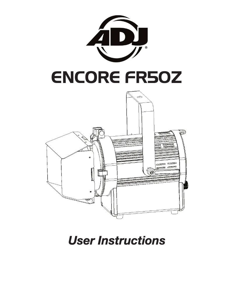 First page image of the manual for Encore FR50Z